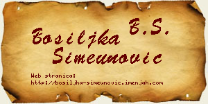 Bosiljka Simeunović vizit kartica